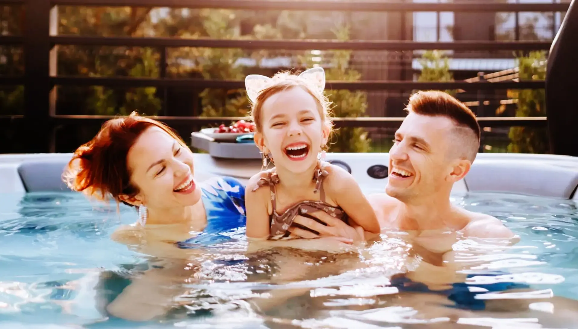 Family in Icelandic Wellness jacuzzi