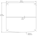 Afdekking 234/2 x 234 cm - afgeronde voorkant