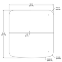 Afdekking 253/2 x 234 cm - afgeronde voorkant