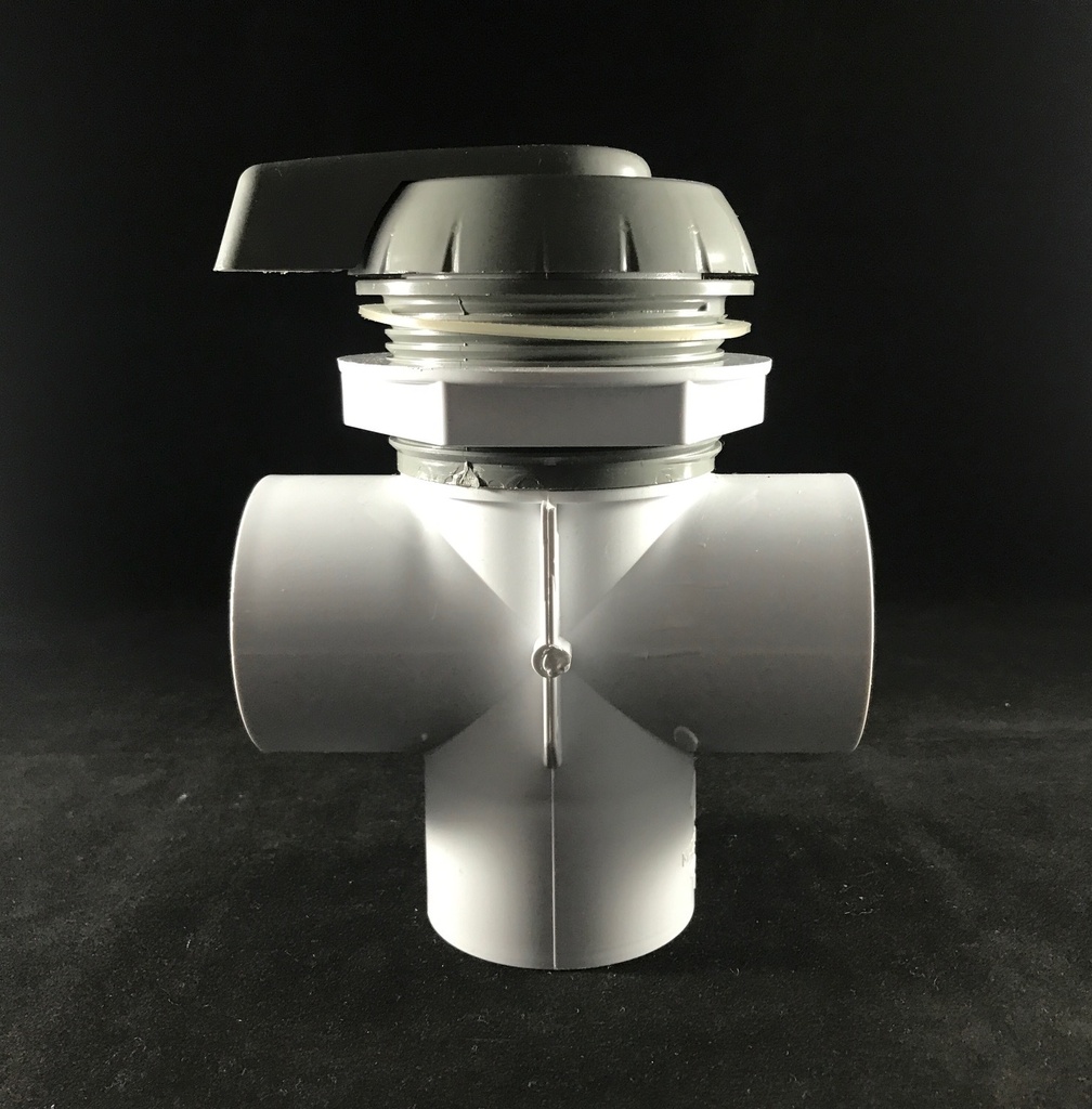 2" Drieweg Kraan, Grijs, 2" Glo