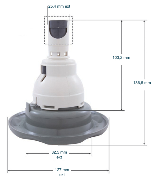 Jet, Zonder Body, Roterend, Storm Jet, Inox, 3/8" Orifice