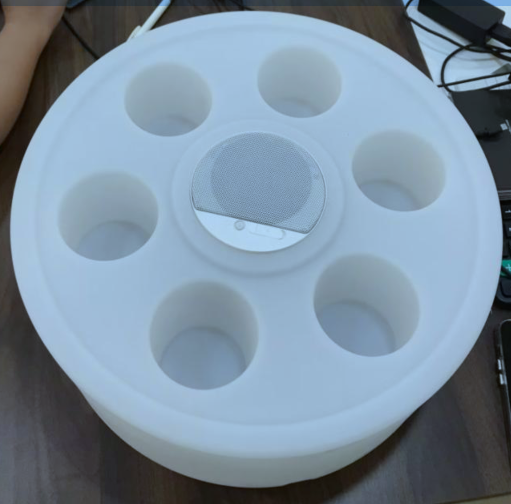 Floating beverage holder with LED lighting