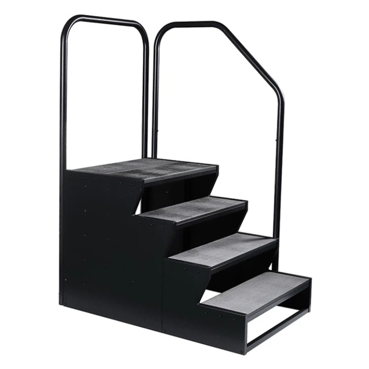 Escalier pour spa de nage avec quatre marches - gris foncé
