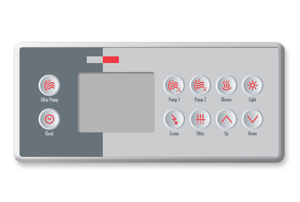 TSC-4 LCD control panel (rectangular) 10 buttons, 3 pumps, new plug