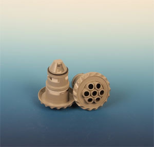 Jet, Sans Corps, Poly, 7 Sorties, Avec Encoches, Gris