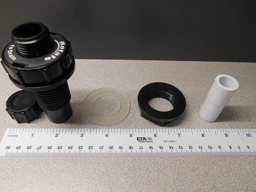 Valve, Drain, Economy, Blk, W/ 3/4" Smooth Barb