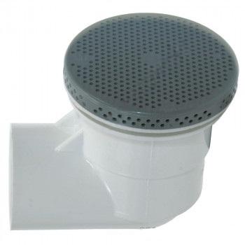 1.5" Low profile suction/drain 90°, grey