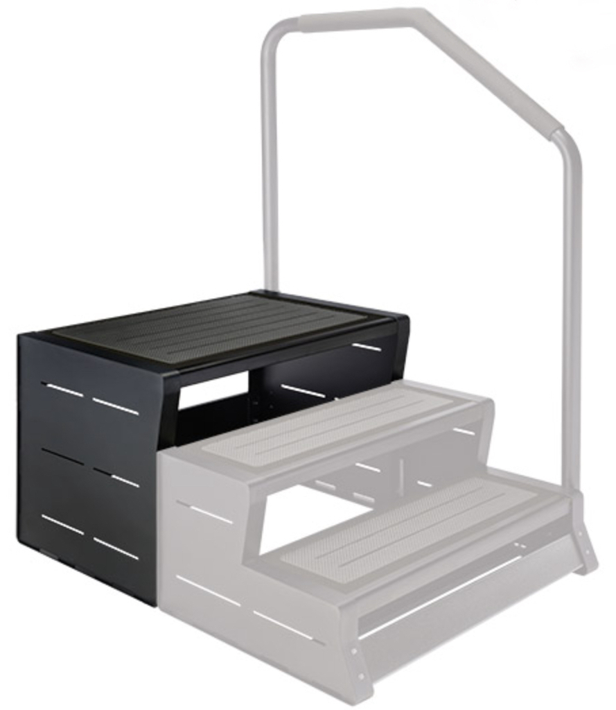 Component with third step of stairs for spa - black