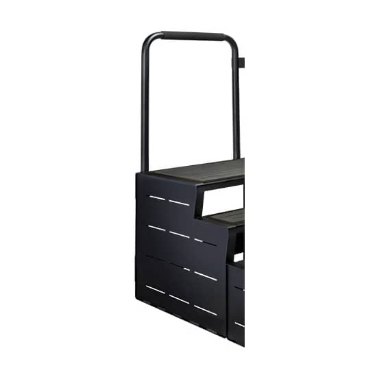Back rail for spa stairs with three steps - black