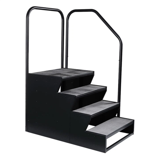 Escalier pour spa de nage avec quatre marches - gris foncé