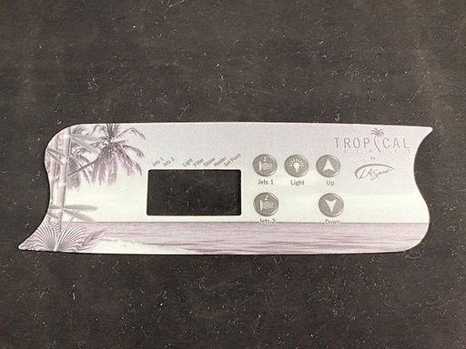 [PTPL-43535T-07] Autocollant - La Spas Tropical - 2 Pompes - Pas D'Air - 5 Boutons