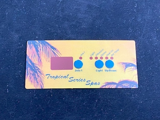 [PTPL-495212] Sticker, L.A. Spas Tropical, Rechthoek, 3 Knoppen, 1 Pomp, Tsc-18