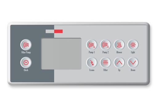 [PTPL-49775] Bedieningspaneel Gecko Mspa Keypad K-72 10 Button (S End) Vervangen Door Tsc-4 Lcd (Rechthoekig)