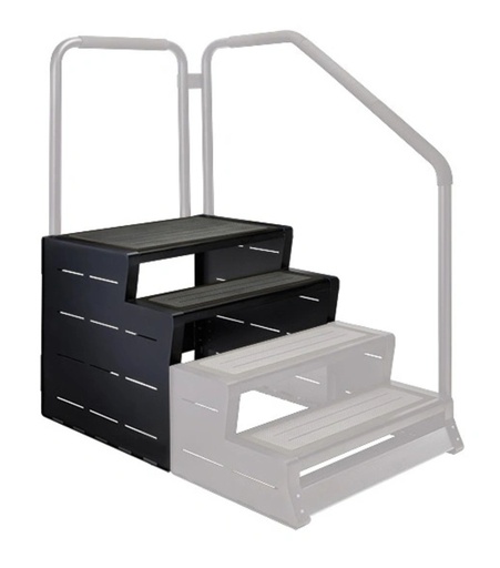 [MODSTEP-4-BLK] Component met derde en vierde trede van trap voor spa - zwart