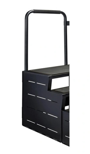 [MODSTEP-RR-4] Back rail for spa stairs with four steps - black
